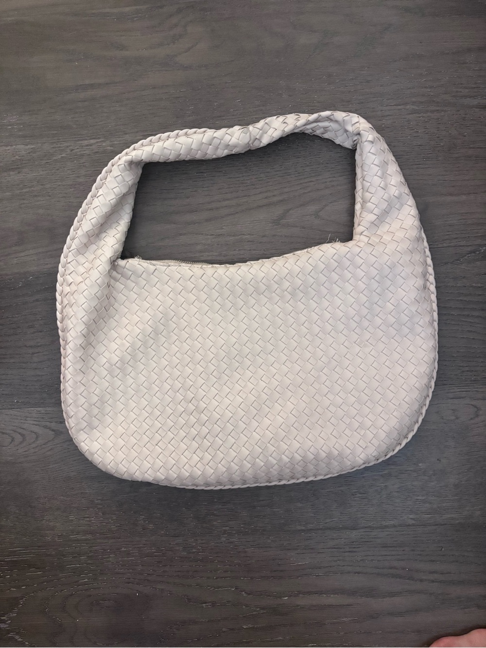 Cream Woven Shoulder Bag